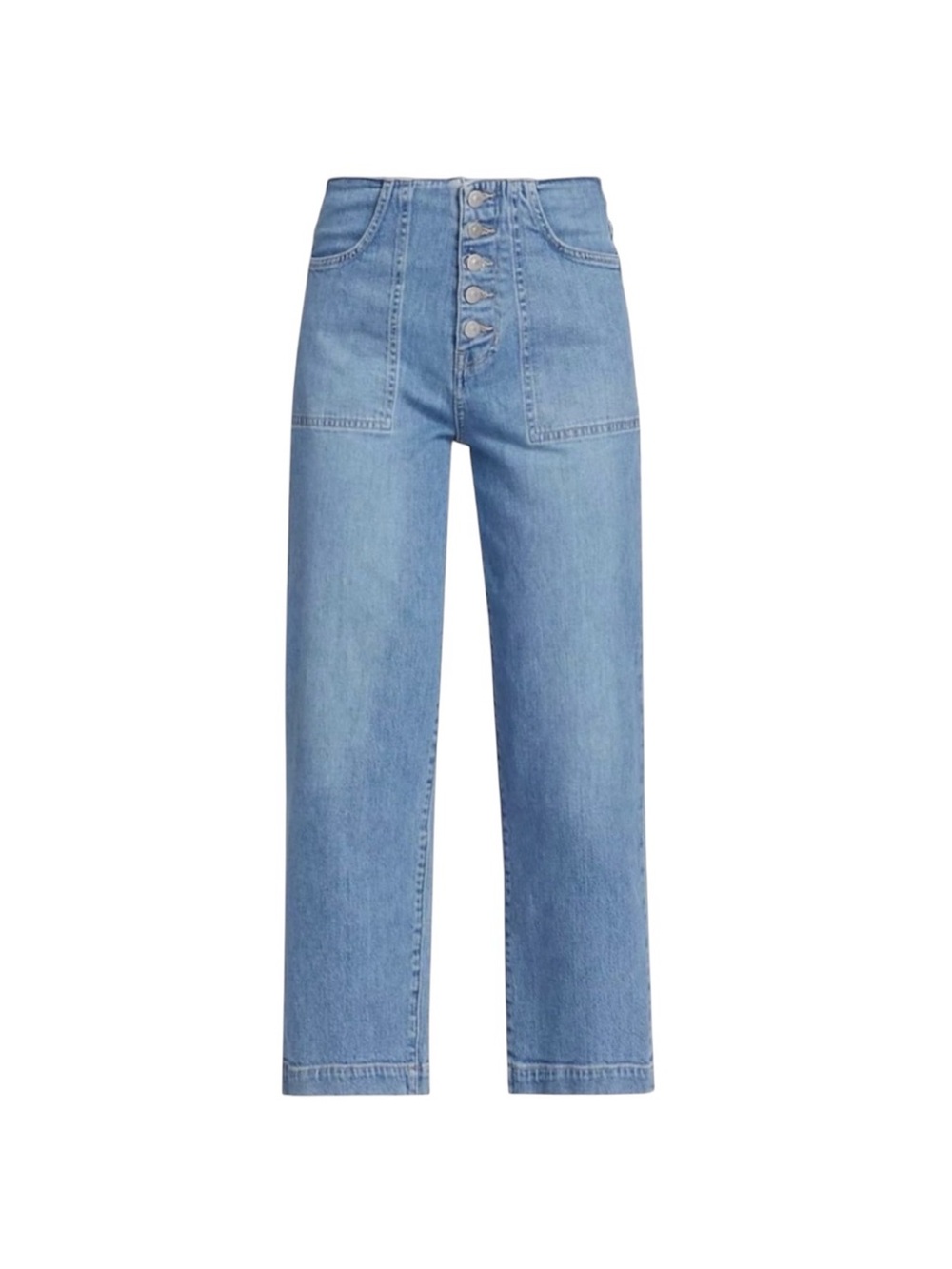 Veronica Beard Crosbie High Rise/ Wide Crop Blue Jeans